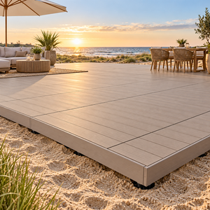 Terrasse modulaire en WPC pour café-restaurant, système de plancher extérieur préfabriqué en acier galvanisé étanche, conception à verrouillage facile - Product Image 6