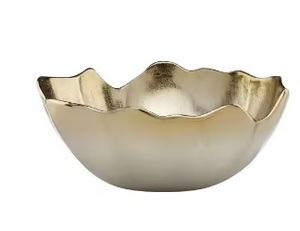 Cuenco DE SERVICIO DE Metal Chocolate elegante personalizado al por mayor, aluminio dorado para fiestas, mesa de casa, frutas decorativas, almacenamiento de cocina - Product Image 2