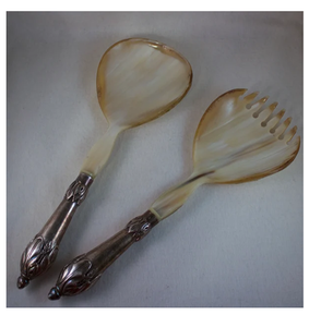 Diseño clásico Cuerno de búfalo natural Cena y ensalada Cucharas para servir Cubiertos Tenedor Utensilios Accesorios de cocina - Product Image 4