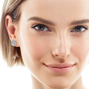 Venta al por mayor de pendientes de diamante brillante de grado superior con chapado en oro blanco y moissanita de color VVS/D para uso diario - Product Image 4