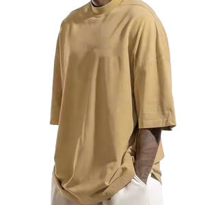 เสื้อยืดผ้าฝ้ายเฮฟวี่เวท100% สำหรับผู้ชายเสื้อยืดลำลองโอเวอร์ไซส์280GSM โลโก้ออกแบบได้ตามต้องการ - Product Image 2