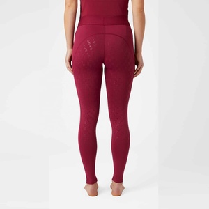 Maroon Elegant Soft Fabric Equestrian high quality silicone horse riding <b>tights</b> leggings all ladies sizes - Product Image 2