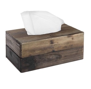 Caja de pañuelos de madera con logotipo personalizado, caja de pañuelos de madera de acacia única moderna de lujo a precio mayorista - Product Image 1