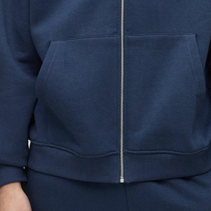 เสื้อฮู้ดแบบกำหนดเองของผู้ชายเสื้อฮู้ดโอเวอร์ไซส์มีซิป500GSM ผ้าฝ้าย - Product Image 2