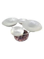 Cuenco de pieza central con base de resina para el hogar, hotel y restaurante, cuenco para servir nueces de chocolate, cuenco de latón redondo de Color plateado - Product Image 2