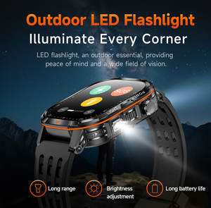 <span class=keywords><strong>Nouvelle</strong></span> montre connectée Zw96 2026 avec batterie grande capacité 1400 mAh, lampe torche LED multiple, suivi de santé et appels sans fil pour les sports de plein air - Product Image 4
