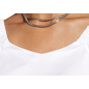 Camicetta Casual da Donna Bianca Taglia XL, Motivo a Righe e Tinta Unita, Stile Vintage in Tessuto Popeline e Chiffon per Primavera e Autunno - Product Image 6