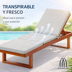 Chaise longue durable 190x60 cm avec housse amovible à fermeture éclair et sangles, rembourrage en mousse, matériau en polyester - Product Image 6