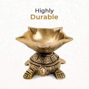 Compra al por mayor: Diya de latón Imperial con forma de tortuga Panchmukhi, hecha a mano, para Diwali, Pooja y Puja. - Product Image 4
