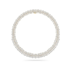 Superbe collier ras du cou de luxe en or blanc taillé de marquise en diamant cultivé en laboratoire pour les événements spéciaux des mariées et les tenues de soirée élégantes - Product Image 1