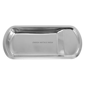 Plateau de service rectangulaire argenté élégant avec finition polie et sections divisées pour un service et une organisation élégants - Product Image 6