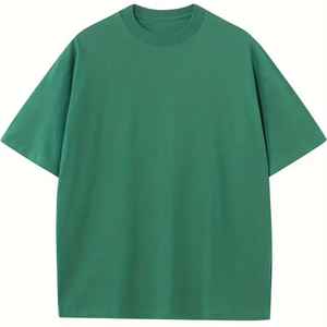 220 gramos 100% algodón lona transpirable y secado rápido liso en blanco hombres camiseta de gran tamaño para impresión personalizada 2025 - Product Image 2