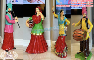 Estatuas Bhangra DE BODA Punjabi para entrada, estatuas de entrada temáticas Punjabi para boda, estatuas Bhangra para decoración de entrada - Product Image 2