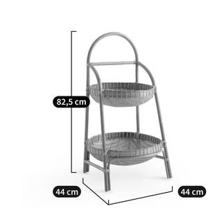 NEW PRODUCT! Tienphong Wholesale Handwoven Jyska Rattan & Bamboo Shelf <b>Unit</b> with 2 Large <b>Baskets</b> with a Handle on The Top - Product Image 6