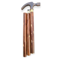 Canne de marche en aluminium avec manche unique en forme de marteau Canne de marche pliante en bois