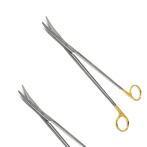 Ciseaux de dressage en acier inoxydable manuels réutilisables courbés 145mm de long émoussés/pointus Fabricant d'instruments chirurgicaux Pakistan - Product Image 1