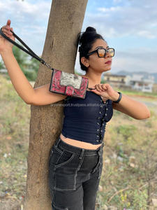 New Western Stylish Cowhide Tooled Fur Leather Wristlets Clutches Women Designed Purse Hot Selling Tooled Leather <b>Unique</b> Wallets - Product Image 3