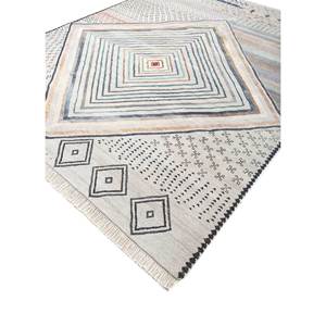 Alfombra Grande de Lana y Seda Anudada a Mano Freedom Manchaha Ivory, Diseño Geométrico, 10 mm de Grosor, para Decoración de Habitaciones Juveniles -Lub-8618 - Product Image 2