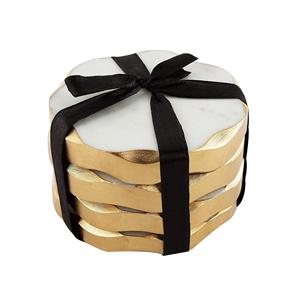 top trending marble <b>coasters</b> <b>Gold</b> Edge Luxury Hotel ware Super Decoration Table <b>Coasters</b> Marble & <b>Gold</b> Lid Designer <b>Coaster</b> - Product Image 2