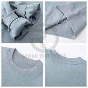 OEM Personnalisé Lavage À L'acide Coton Sweat-shirt Uni Haute Qualité Sans Doublure French Terry Ras Du Cou Pull Sweat Hommes - Product Image 4