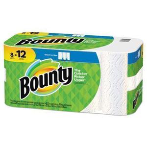 Bounty Select Size White Kitchen Roll Absorbant Non-Woven Fabric 1 Ply Paper Towels 12 Double Rolls |   Rouleaux Familiaux Quick Size - Product Image 6
