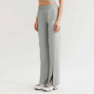 Pantalon décontracté évasé Flex Aura (Gris XL) respirant, tissé, taille haute, manches longues, technique froissée, coloré pour l'été et l'automne - Product Image 1