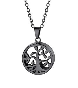 Tree of Life black <b>Urn</b> <b>Necklace</b> <b>for</b> <b>Ashes</b> Stainless Steel Jewelry Memorial Keepsake <b>Urn</b> Lockets Pendant Men Women Custom Size - Product Image 4