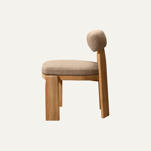 Chaise de salle à manger en teck massif de luxe avec revêtement en polyester, design moderne minimaliste, durable et écologique - Product Image 2