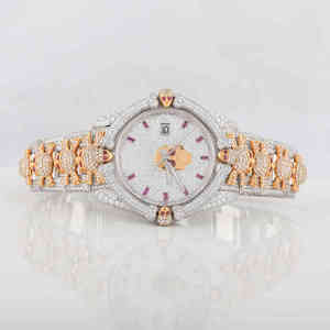 La mejor calidad esqueleto Iced Moissanite diamante reloj nueva llegada lujo estilo Hip Hop Acero inoxidable analógico para fiesta especial - Product Image 1