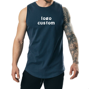 Camiseta sin mangas para correr XXL/XS sin mangas, chaleco de cuello redondo anticontracción de secado rápido para culturismo, estilo deportivo informal con estampado de logotipo personalizado - Product Image 3
