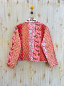 Hecho a mano Reversible acolchado ecológico algodón de lujo Unisex de longitud Regular Boho Floral patrón abrigo de invierno regalo de Navidad - Product Image 4