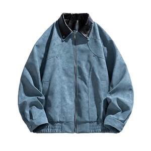 Chaqueta Retro de Invierno para Hombre, Estilo Urbano, Cierre de Cremallera, Ecológica, de Secado Rápido, Dobladillo Elástico, Cuello Camisero, Bolsillos, Logotipo Personalizado, Imitación - Product Image 1