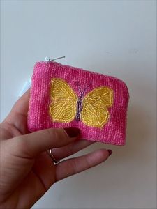 Porte-monnaie bohème fait main avec des perles et fermeture à glissière |   Cadeau personnalisé à la mode pour elle |   Porte-monnaie argenté Good Vibes Only - Product Image 3