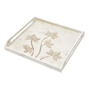 Incrustation de coquillage plateau de service de fruits Ramadan Eid Mubarak plateaux décoratifs incrustation nacre base plateaux à chocolat MDF - Product Image 3