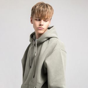 Streetwear d'hiver brodé personnalisé mode pour hommes tricoté grande taille lavé poids lourd sweat à capuche surdimensionné - Product Image 6