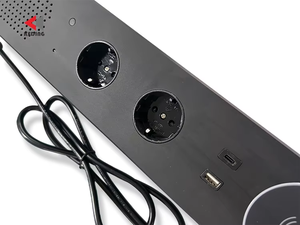 Enchufes Eléctricos Empotrados de Sobremesa, Tomas de Corriente EU, Regleta de Enchufes, Cargador Inalámbrico, Altavoz, Cable de Extensión con Carga Rápida USB para Teléfono - Product Image 3
