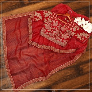 Bollywood Designer di cotone pesante Moti di seta tradizionale etnico Saree con camicetta festa nuziale matrimonio abbigliamento etnico per le donne <span class=keywords><strong>ragazze</strong></span> - Product Image 1