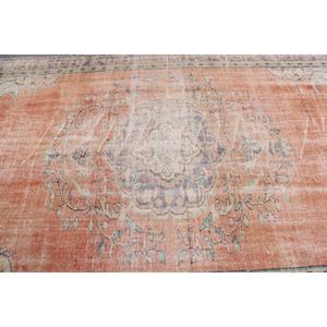พรมวินเทจขนาด 5.7x9.8 ฟุต พรมตุรกีขนาดใหญ่ พรมขนสัตว์ลายจุดสีส้ม - Product Image 5