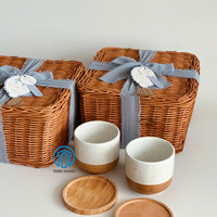 Coffret cadeau élégant en rotin pour le Ramadan avec couvercle, parfait pour les bonbons aux dattes en chocolat et les cadeaux de fête islamique