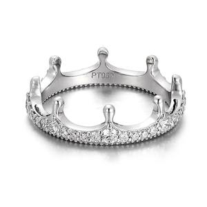 Nouvelle conception Couronne DEF VVS Diamant de laboratoire cultivé Or blanc massif 18K 14K 10K Bijoux de mode Bagues Bagues de fiançailles personnalisées pour femmes - Product Image 1
