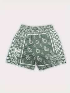 <b>Men's</b> High Quality Plus Size Shorts Breathable High Street Style Custom Logo Sublimation <b>Bandana</b> Print Solid Pattern Mid - Product Image 4