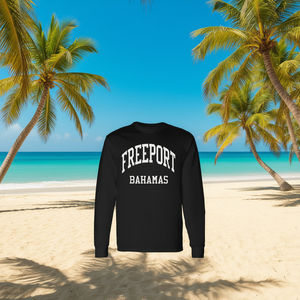 T-shirt a maniche lunghe Freeport Bahamas stile college retrò anni '70 - Product Image 3