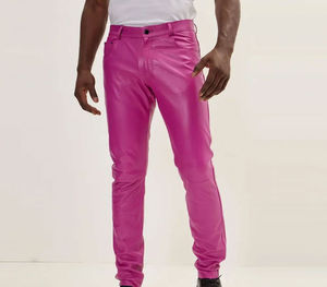 Pantalon en cuir léger pour hommes haut de gamme respirant coupe-vent Anti-rides imperméable Style décontracté taille moyenne pour l'hiver - Product Image 1