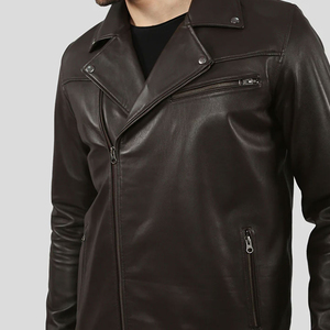 <b>Men's</b> ODM Autumn High Street Leather <b>Jacket</b> with Zipper Front Design Customizable Leather <b>Jackets</b> at Best Price - Product Image 6