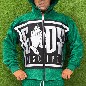 Survêtement imprimé écologique en coton, survêtement unique délavé à l'acide pour hommes, sur mesure, de haute qualité pour adultes - Product Image 4