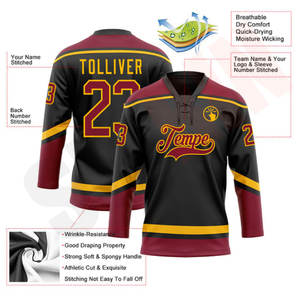 Camisetas de Hockey sobre Hielo Sublimadas con Logotipo Personalizado de Primera Calidad Hechas en Fábrica Sibrin, Diseños de Equipos Personalizados, Ropa Deportiva Unisex 100% Poliéster - Product Image 3