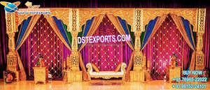Decoración de Escenario con Temática Punjabi Tradicional de Rangla Punjab, Accesorios para Eventos Sangeet, Estatuas para Decoración de Bodas - Product Image 5