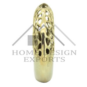 2025 Gold Aluminium Flower Vases for Home Decorations New Arrival Modern Table Top Pottery Flower Vases for Wedding Decor - Product Image 3