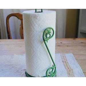 Porte-serviettes en papier en fer forgé de style industriel avec base robuste, parfait pour le stockage et l'utilisation de rouleaux de papier hygiénique sur le comptoir - Product Image 1