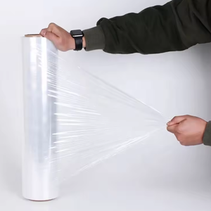 Film étirable pour palettes en plastique LLDPE de haute qualité, film étirable transparent pour palettes imprimé sur mesure, film étirable PE - Product Image 1